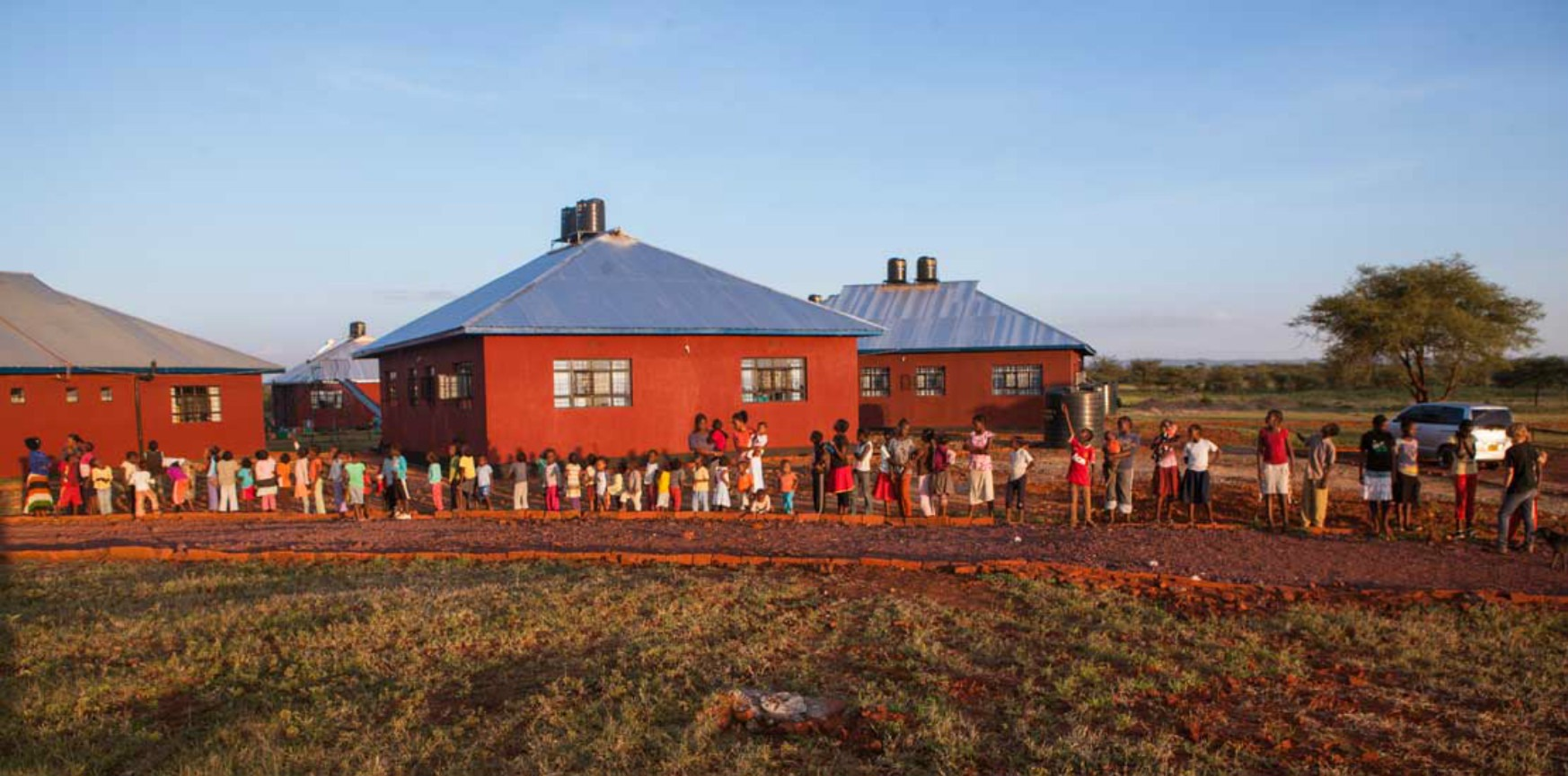 Children lined up at Falcos Children's Village