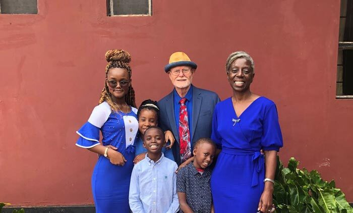 Founders with children from Falcos Children's Village